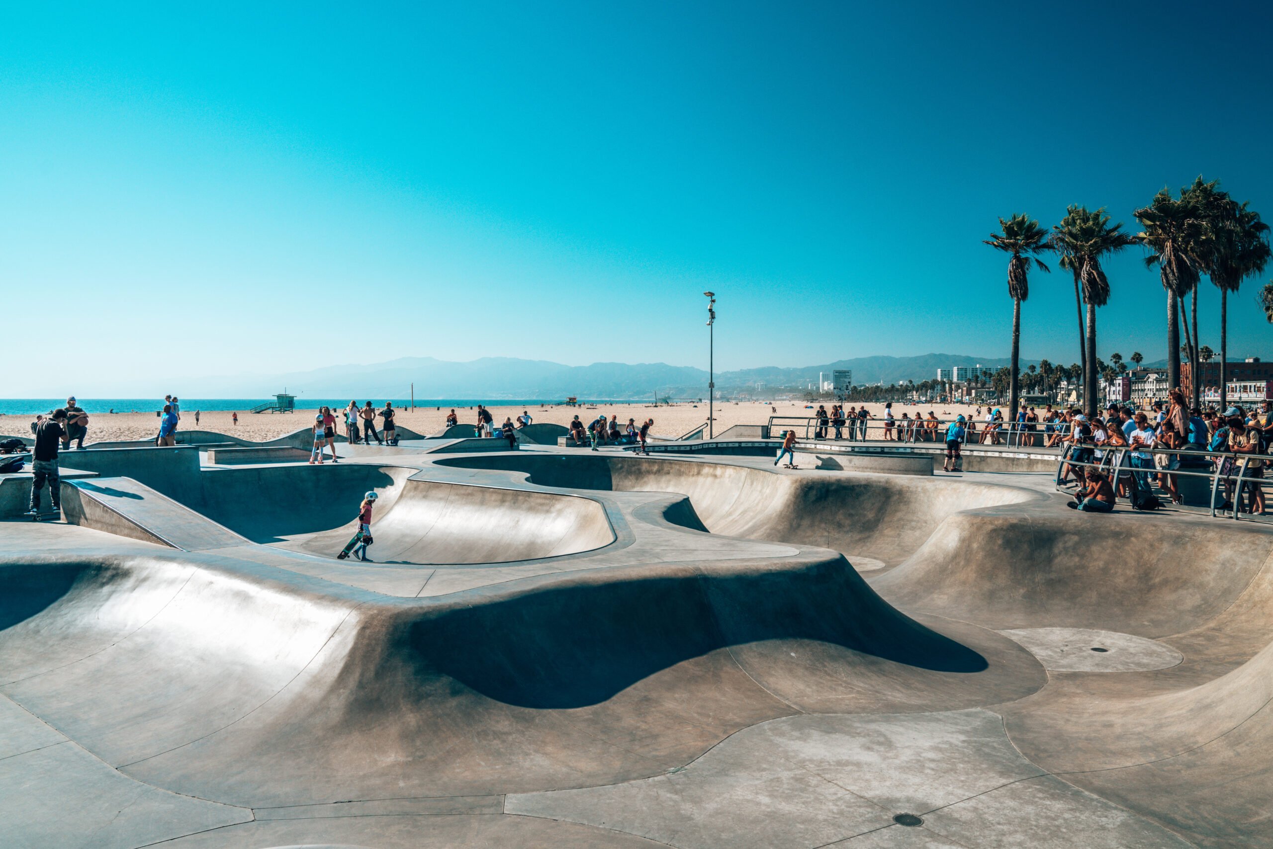 June 10, 2018. Los Angeles, USA. Venice beach skate park by the